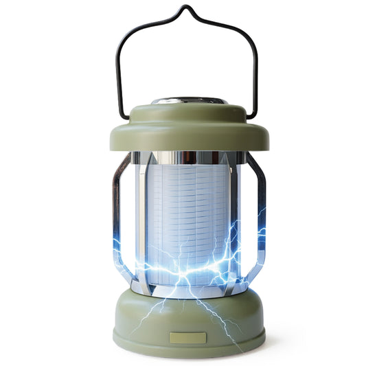 Lakurasu 電撃殺虫器 コバエ取り 蚊取り ライト LED 防水 室内 アウトドア ランタン USB 充電式 グリーン