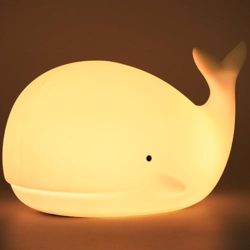 Lakurasu シリコンルームライト 7色変化 USB Type-C充電 クジラ・シロクマ クジラ MAIN