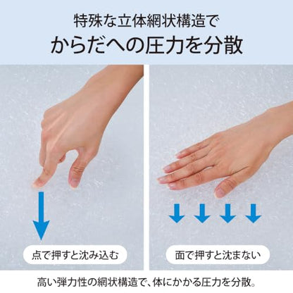 Lakurasu マットレストッパー 体圧分散 中材90% 空気層 通気性 洗える エアレスト 厚さ 4.5cm 99×194cm シングル 商品画像 3
