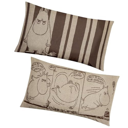 MOOMIN ムーミン まくらカバー 両面デザイン 2枚セット のびのび フィット パイル 綿100% 縦50×横63cm以下対応 ブラウン / 1枚 メイン画像