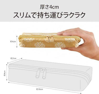 Lakurasu 眼鏡ケース 2本収納 軽量 スリム ソフト PACAPO ダブルファスナー イエローアジサイ PT05