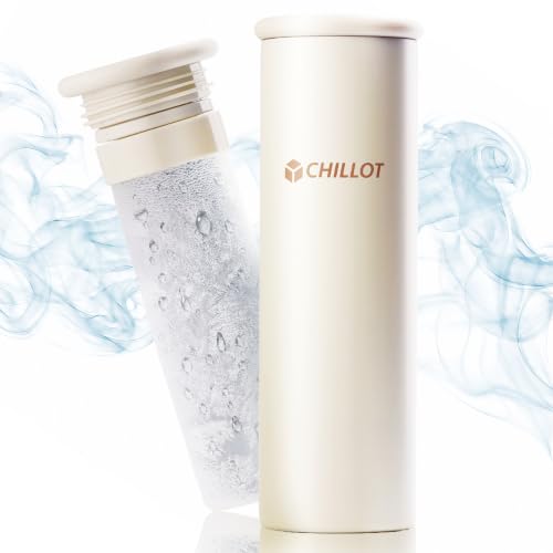 Lakurasu 氷のう 魔法瓶 持ち運び スティック シリコン 冷温兼用 真空断熱 スポーツ 通勤 通学 アイボリー 1個 MAIN