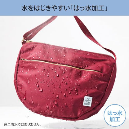 Lakurasu ショルダーバッグ はっ水 5ポケット マチ付き レディース 斜め掛け 軽量 ローズ PT05