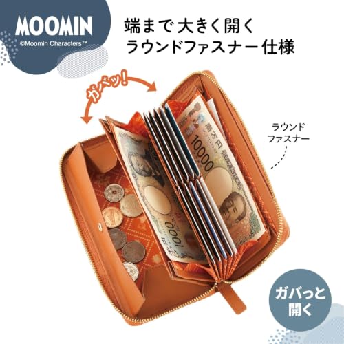 財布 レディース 小銭とレシート 一度に仕分け ガバっと開く じゃばら 大容量 牛革 長財布 MOOMIN 商品画像 11