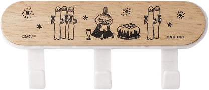 Lakurasu マグネット キーフック 3連 玄関 キッチン 冷蔵庫 鍵 輪ゴム ラバーウッド MOOMIN  MAIN