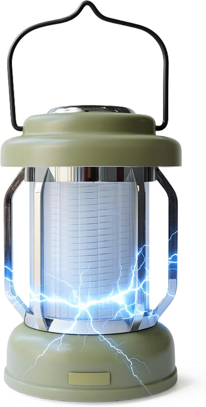 Lakurasu 電撃殺虫器 コバエ取り 蚊取り ライト LED 防水 室内 アウトドア ランタン USB 充電式 グリーン  MAIN