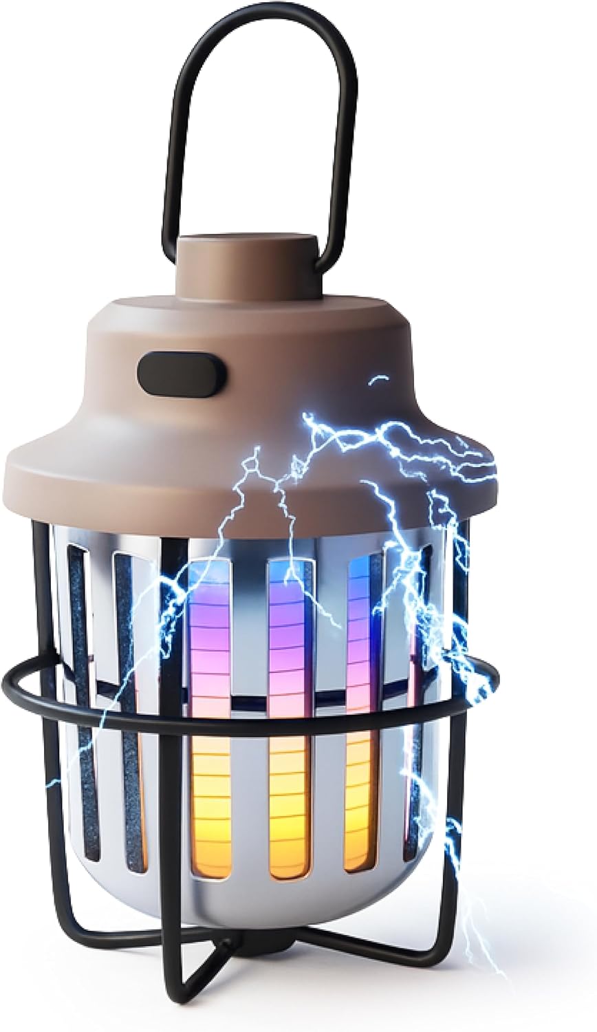 Lakurasu 電撃殺虫器 コバエ取り 蚊取り ライト 炎ゆらぎ LED 防水 室内 アウトドア ランタン USB 充電式  MAIN