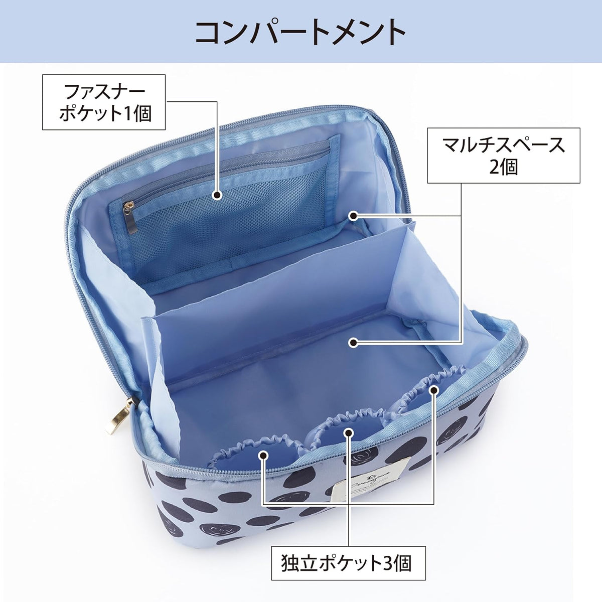 Lakurasu ランジェリー 下着 ポーチ 旅行用 トラベルグッズ ドット PT04