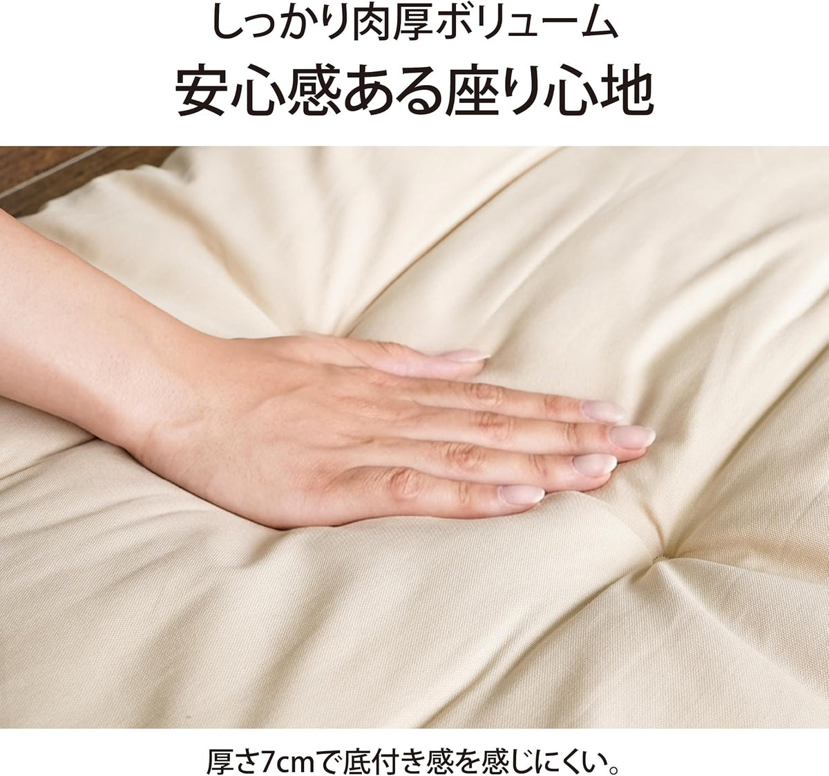 Lakurasu ザラストクッション はっ水 日本製 馬蹄・スクエア・ソファパッド ベージュ スクエア 1個 PT02