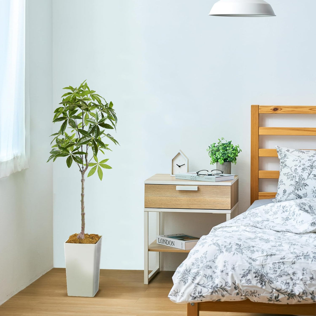 Botanical life+ フェイクグリーン 観葉植物 光触媒 大型 消臭 抗菌 パキラ 140cm Kシリーズ  PT02
