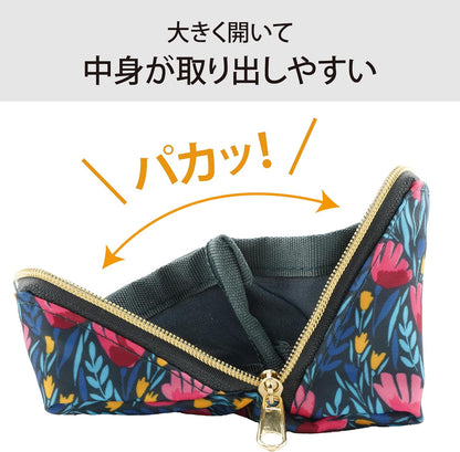 Lakurasu 眼鏡ケース 2本収納 軽量 スリム ソフト PACAPO ダブルファスナー ボタニカル PT02