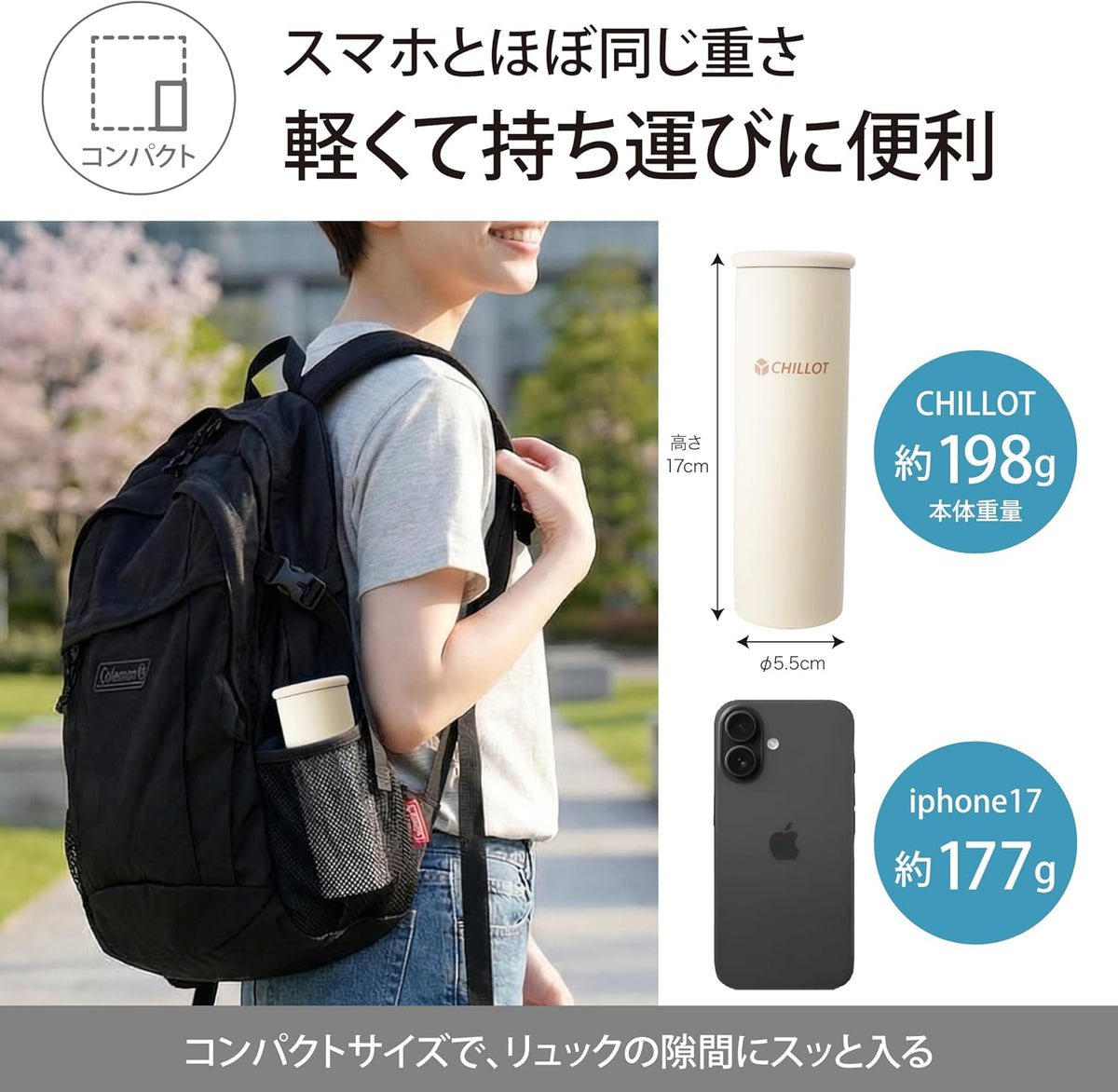 Lakurasu 氷のう 魔法瓶 持ち運び スティック シリコン 冷温兼用 真空断熱 スポーツ 通勤 通学 ブルー 1個 PT04