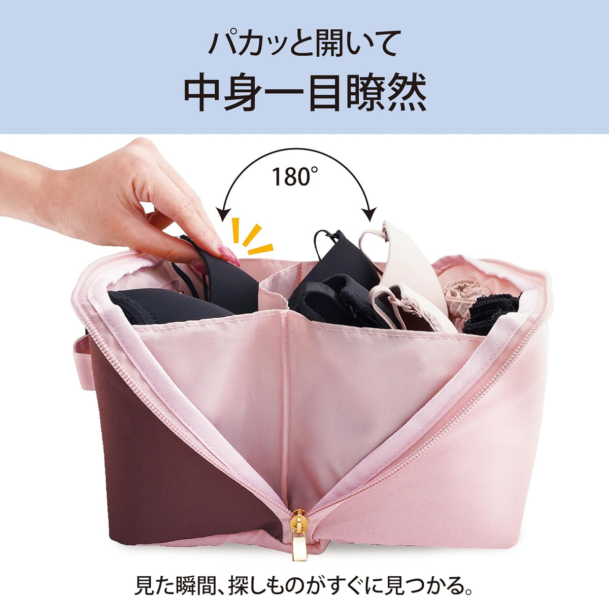 Lakurasu ランジェリー 下着 ポーチ 旅行用 トラベルグッズ ドット PT03