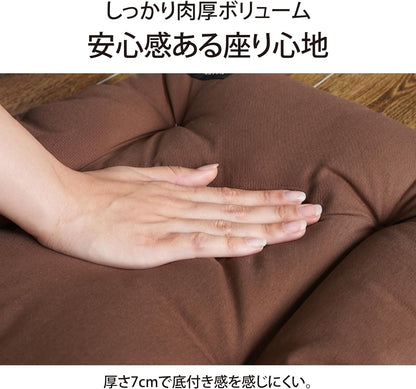 Lakurasu ザラストクッション はっ水 日本製 馬蹄・スクエア・ソファパッド ブラウン スクエア 1個 PT02