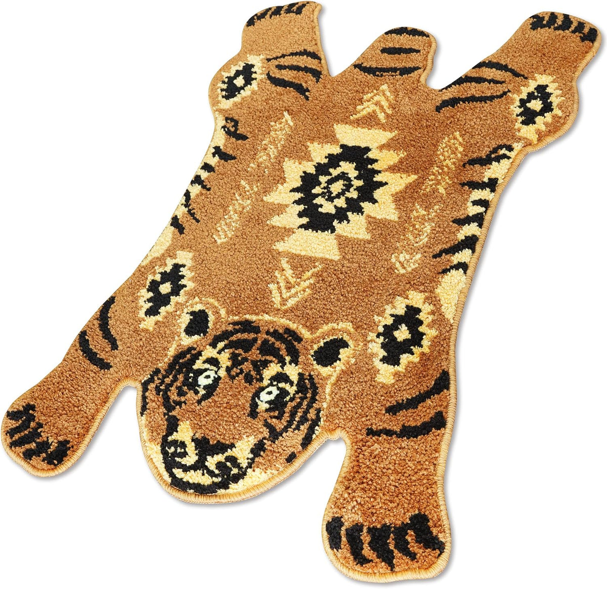 Lakurasu ラグ 小さめ 玄関マット トイレマット 洗える 滑り止め アニマル 90×60cm トラ MAIN