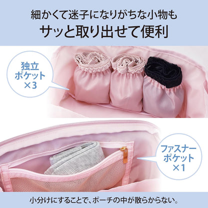 Lakurasu ランジェリー 下着 ポーチ 旅行用 トラベルグッズ ドット PT02