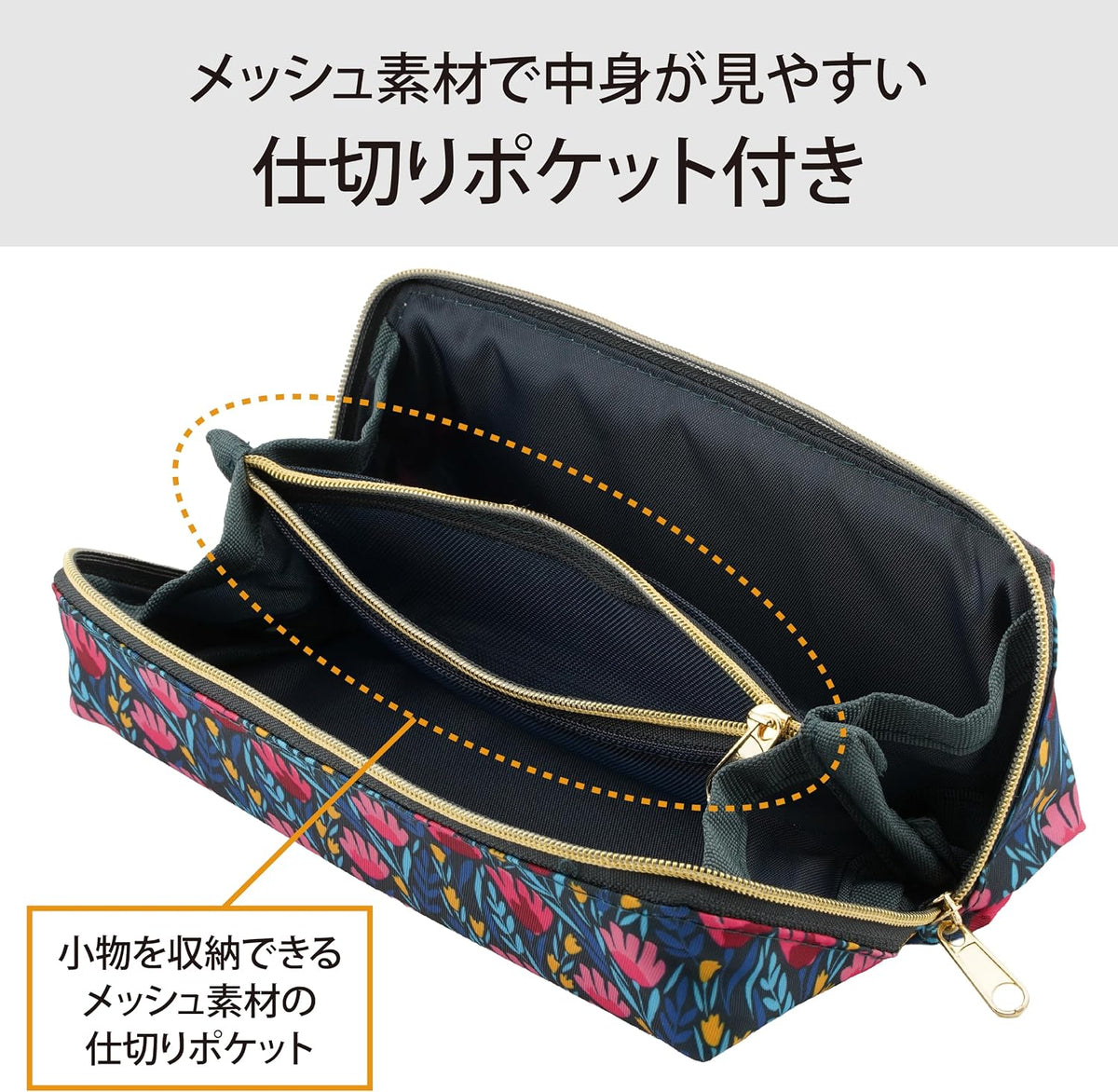 Lakurasu 眼鏡ケース 2本収納 軽量 スリム ソフト PACAPO ダブルファスナー ボタニカル PT03