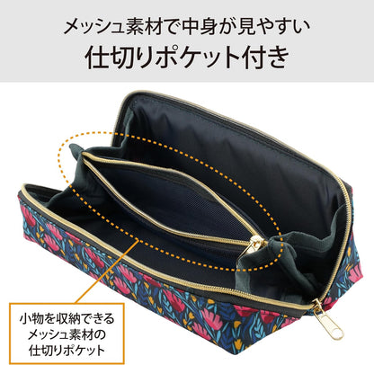 Lakurasu 眼鏡ケース 2本収納 軽量 スリム ソフト PACAPO ダブルファスナー ボタニカル PT03