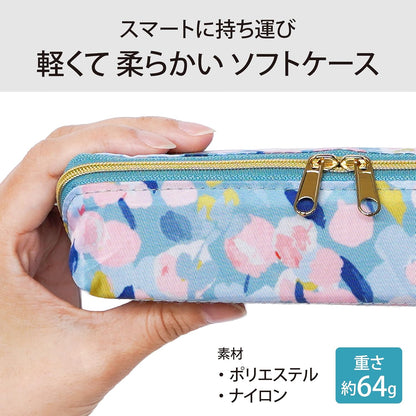 Lakurasu 眼鏡ケース 2本収納 軽量 スリム ソフト PACAPO ダブルファスナー ボタニカル PT04